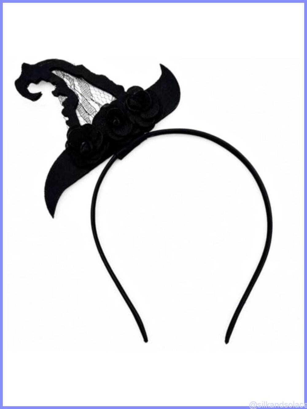 Halloween Witch Hat Headband Handmade Roses Costume Party Accessory